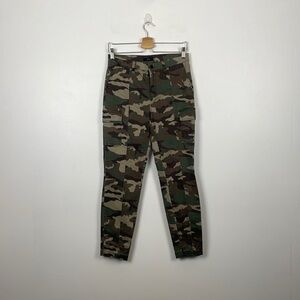 J Crew cargo pants women waist size 28 camo 6 pockets straight leg army print